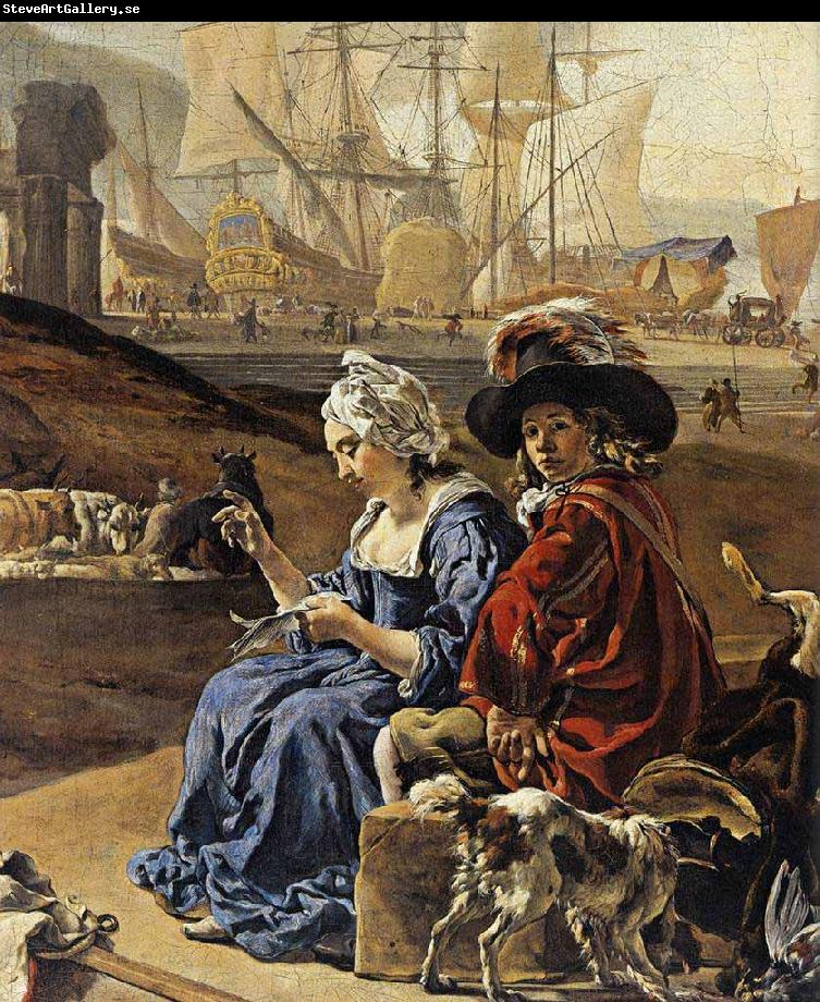 Jan Weenix An Italian Seaport